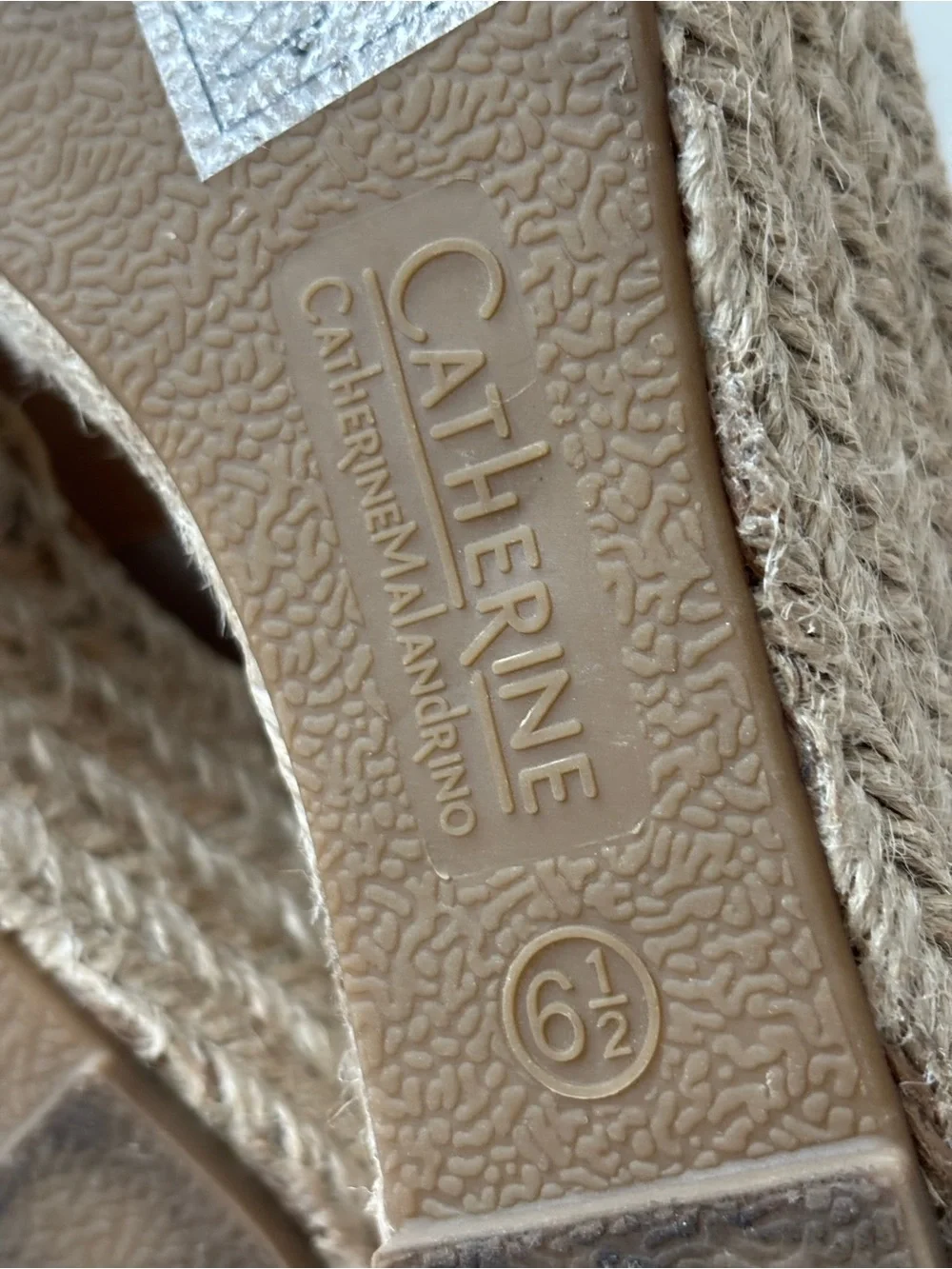 Catherine Malandrino Tan Platform Peep-Toe Espadrille Sandals Size 6.5